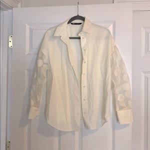 Zara bubble sleeve detail top